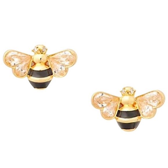 KATE SPADE • All Abuzz Stone Bee Gold Stud Earrings - Picture 1 of 8